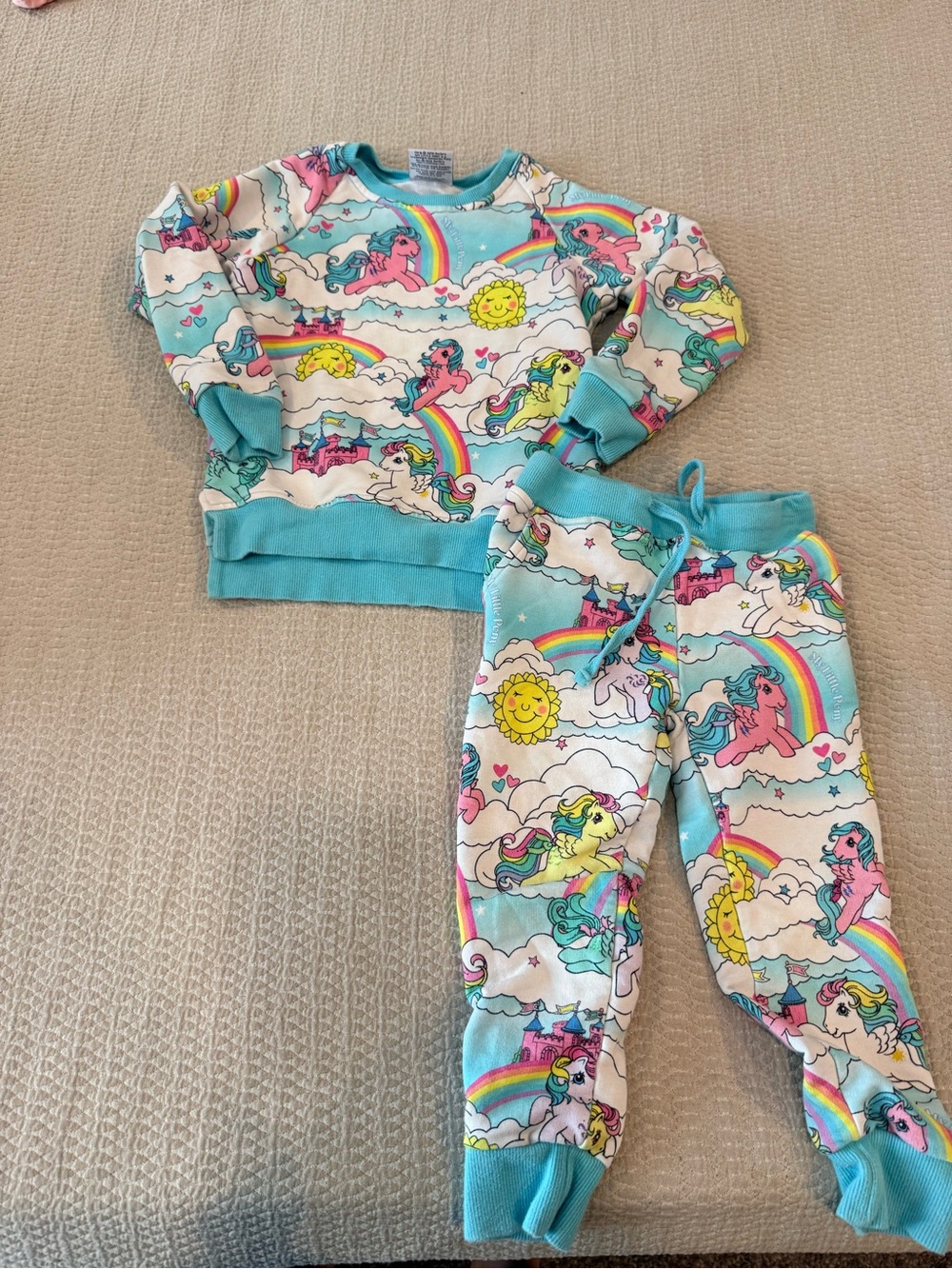 Kids Rainbow Unicorn Matching Set - Turquoise